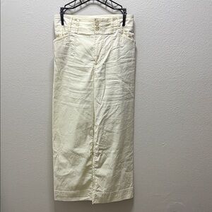 Anthropologie Off-White Wide Leg Jeans